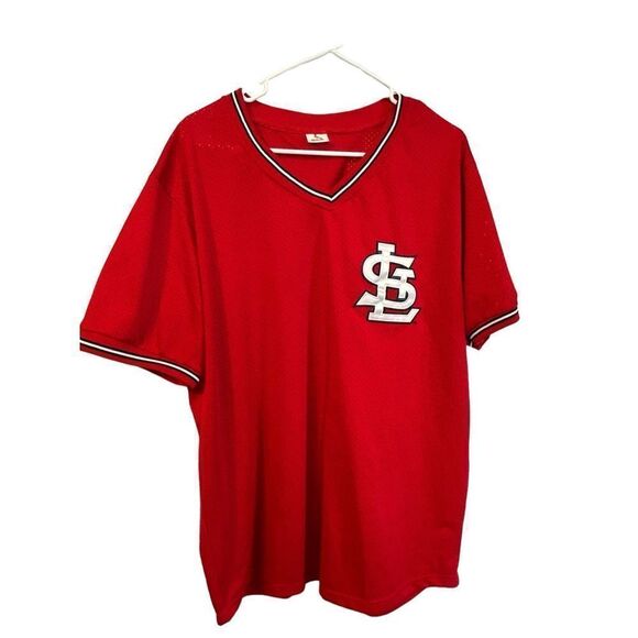 St Louis Cardinals Mesh MLB Baseball Jersey Adult Size XL Red Stitched Logo Mens - Picture 1 of 12